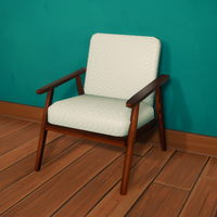 Small White Fabric Armchair 250